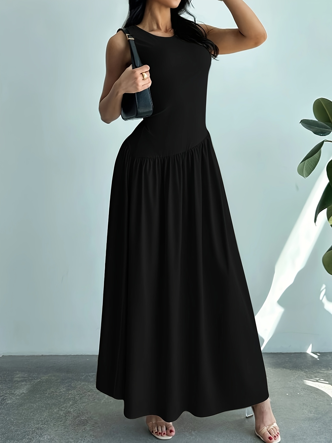 asymmetrical hem bodycon dress Embellished Plunge Asymmetric Maxi Dress in Diamond - M main image 0