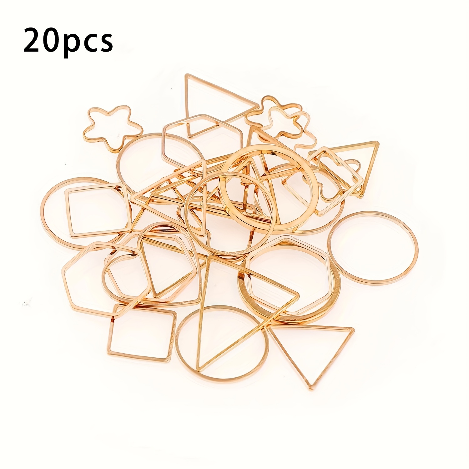 20pcs 6 Styles Geometric Open Back Bezel Charms Moon Star Heart Round Hollow Frame Pendants For Resin Crafts Links Charms For Jewelry Making Jewelry Accessories&jewelry Manufacturing Supplies