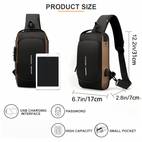 oxford fabric sling backpack with usb charging port adjustable strap casual outdoor crossbody bag for hiking and travel