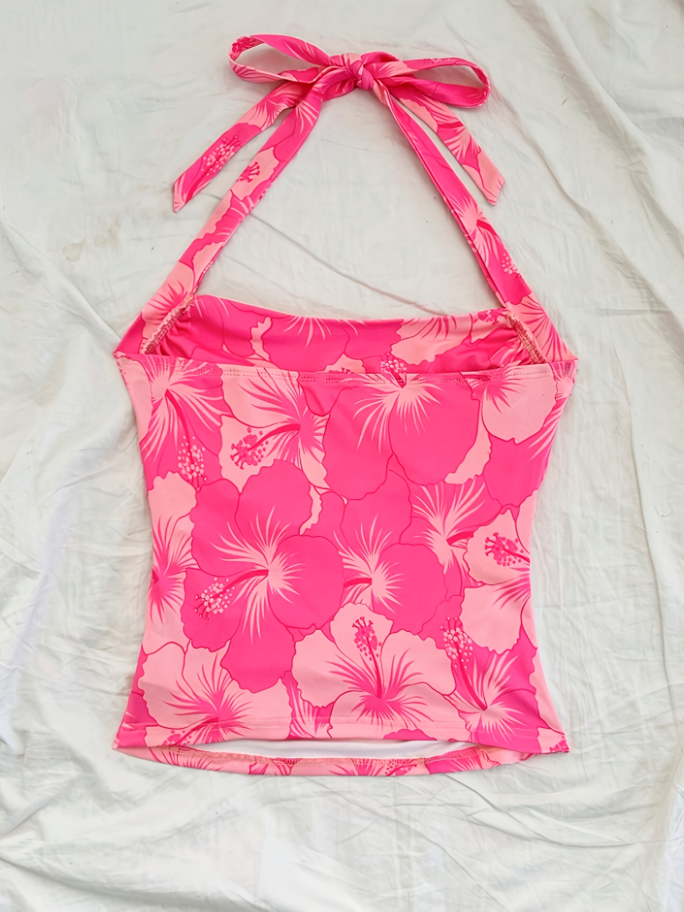 vrouwen romantische hibiscus print cami top mouwloos - Temu Belgium, image size:800x1067