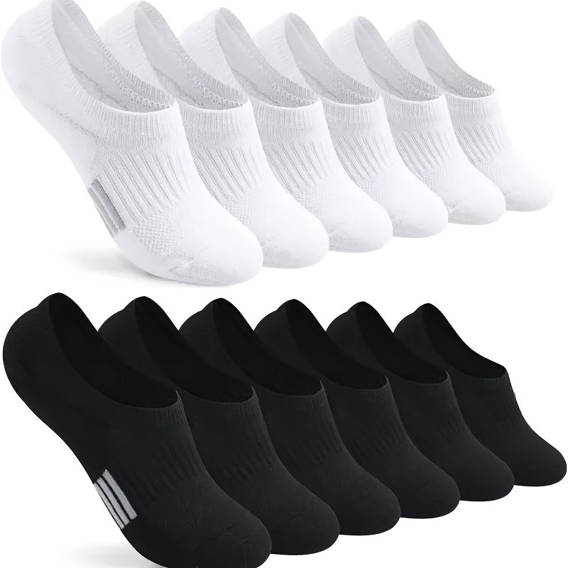 E-shop 6er-Pack Damen Leichte Atmungsaktive Unsichtbare Knöchelsocken - Minimalistisches Elegantes Design für & Büro, Schwarz/Weiß/Grau, Bequemer Sitz
