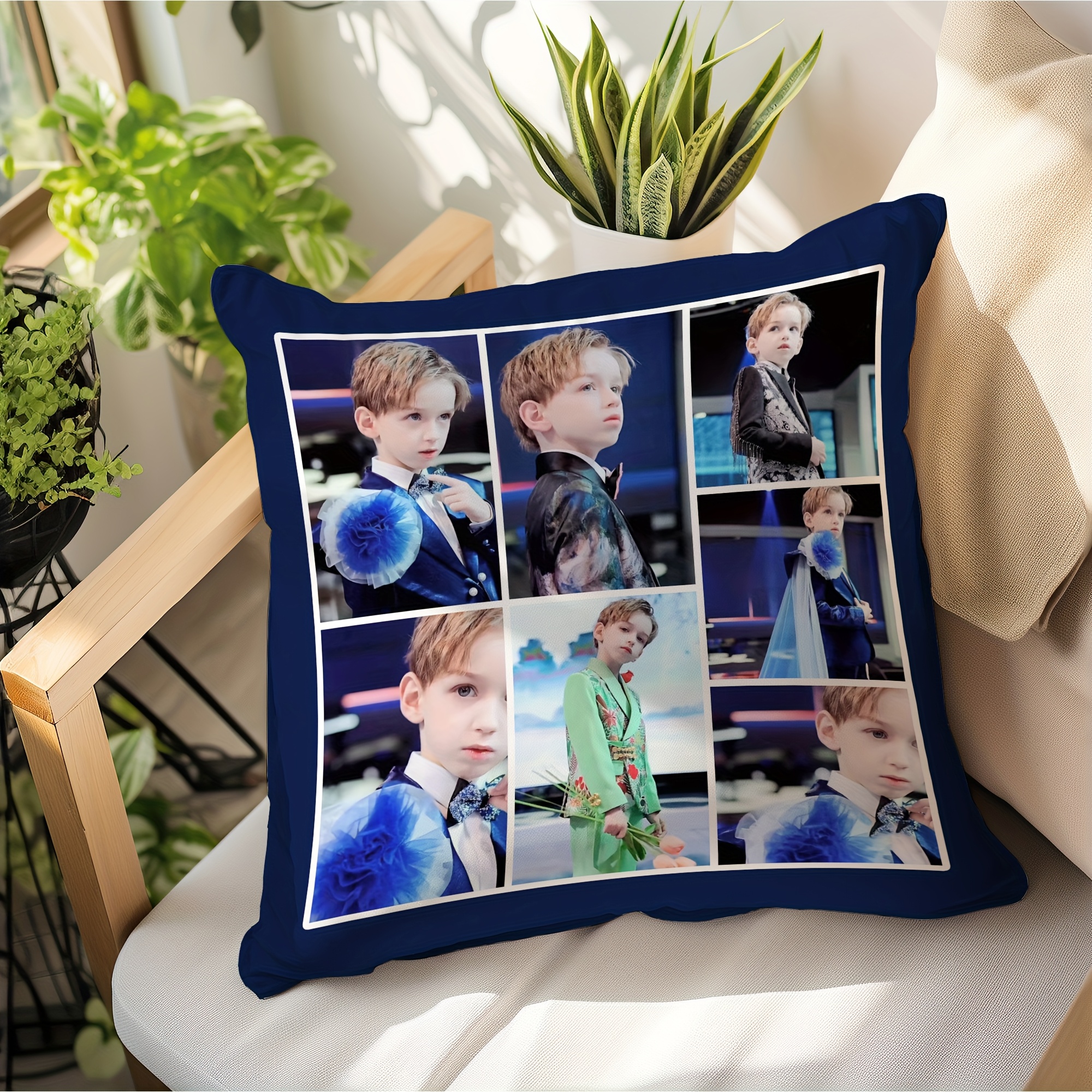 

1pc- Customized Photo Pillow Cover. Holiday Gift. Perfect Gift For Family, Couples, Anniversary. Soft And Comfortable Velvet Fabric. Double-sided And Patterned.