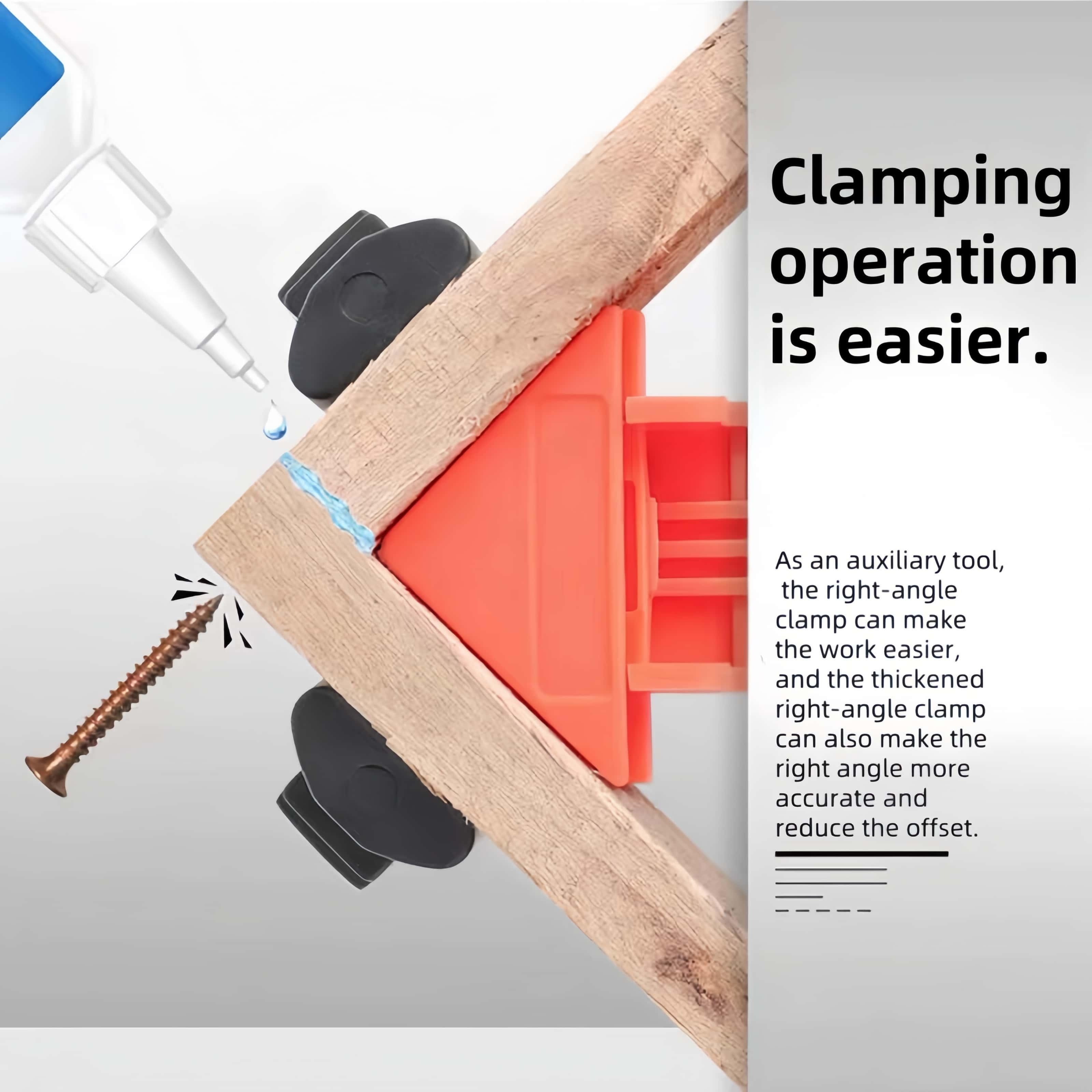 4 piezas de abrazaderas de ángulo de 90 grados de agarre rápido, juego de abrazaderas para carpintería con resorte ajustable, material plástico duradero, ideal para carpintería, ensamblaje de gabinetes y enmarcado de cuadros - Regalo perfecto para Navidad