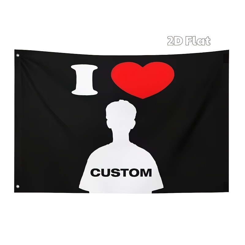 TEMU 2d Flat, 2d Custom Love Flags, Banners, Patterned Flag Custom Products, Fun Photo Custom Flags, Customizable Indoor Tapestries, Bedroom Decor,