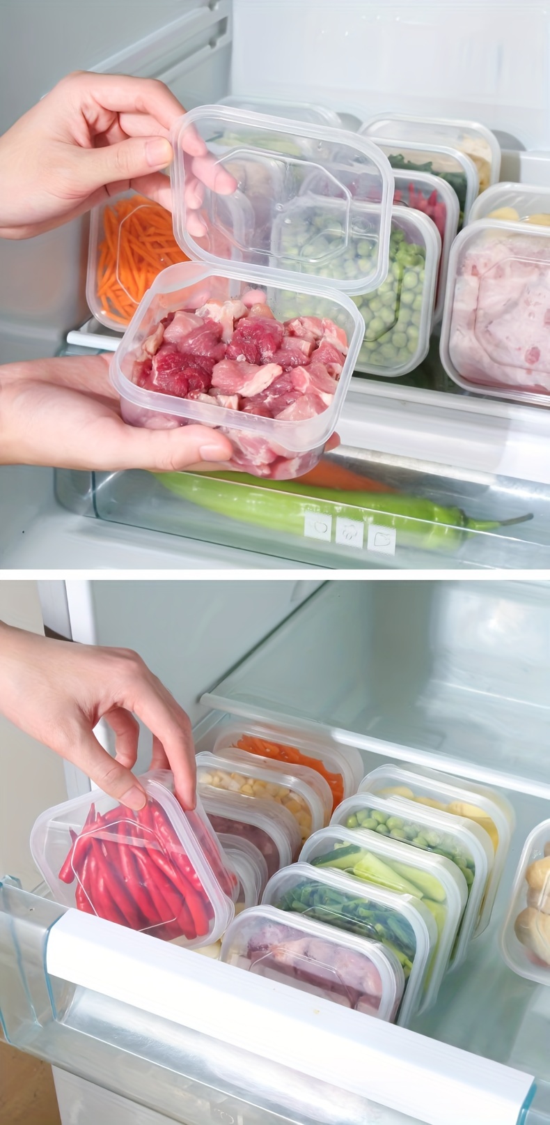 10pcs storage container multifunctional leak proof and reusable food sealed box with lid portable and reusable food storage box for meat fruit and vegetable kitchen organizers and storage kitchen accessories details 5