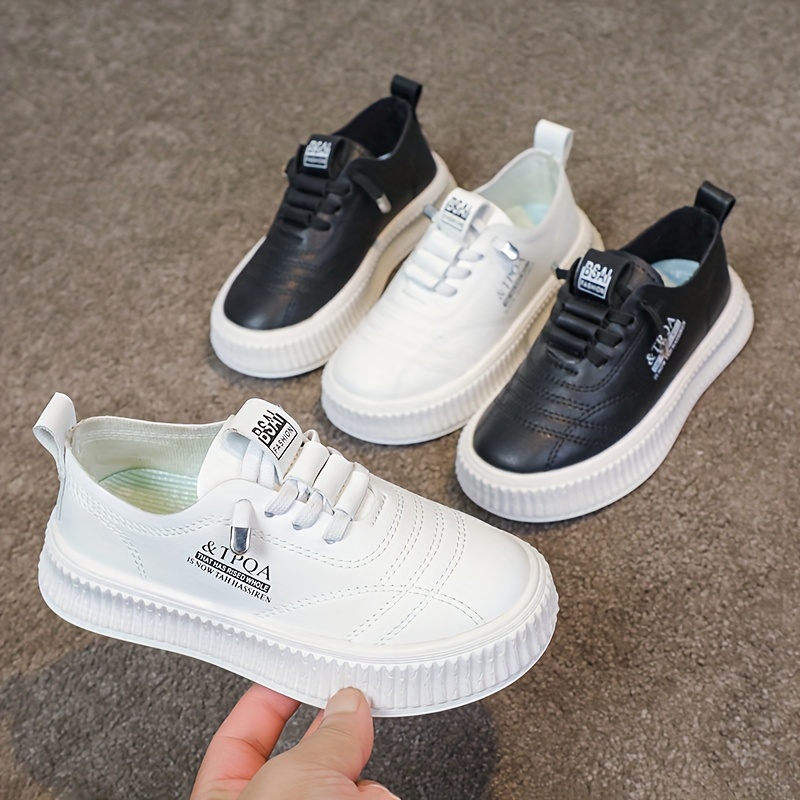 kids' low top slip sneakers trendy sports casual shoes solid