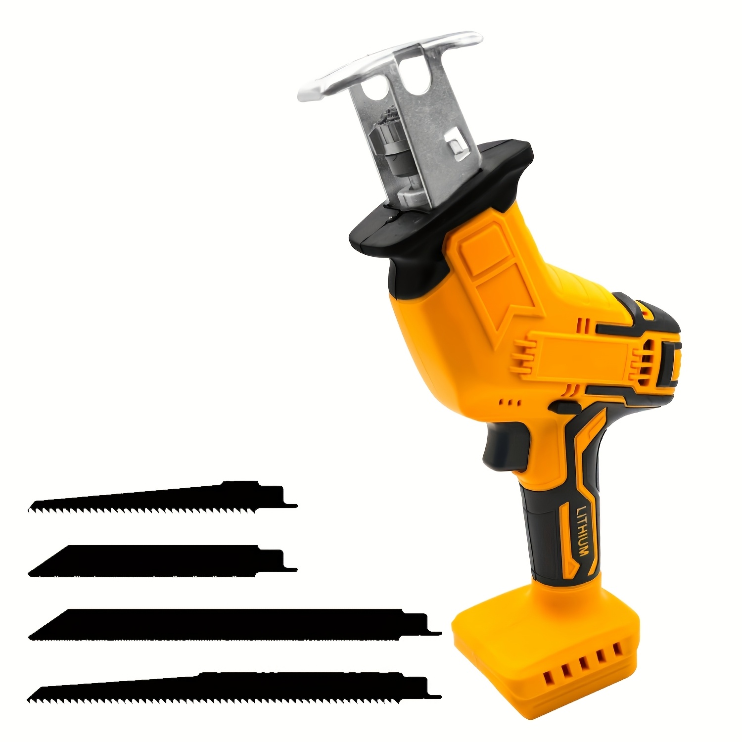 TEMU Cordless Reciprocating Saw For 20v Battery, Brushless Power Cordless Reciprocating Saw, 0-3500spm Variable Speed, Blade Change, 4pcs Saw Blade