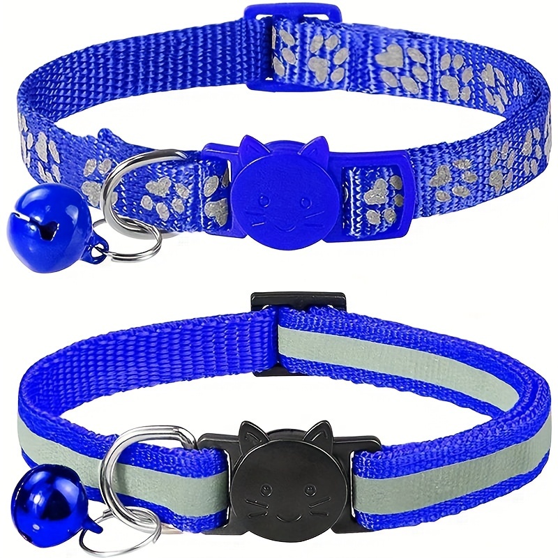 2pcs reflective cat collars with bells durable nylon   for kittens small dogs detachable accessory collars for cats Product details 9