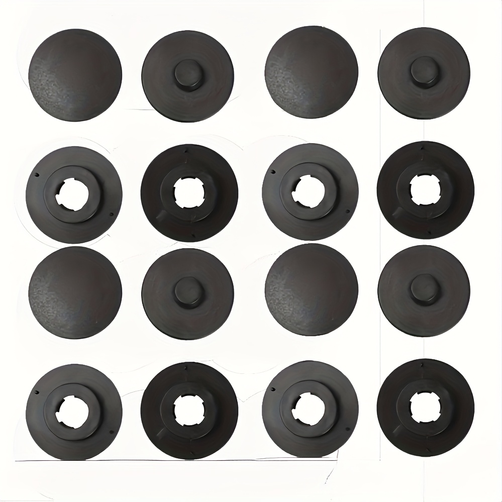 16pcs Round Car Floor Mats With Anti-slip Fixing Clips, Double-layer Detachable Trunk Pad Button Snap Fastening Carpet Surface Fasteners
