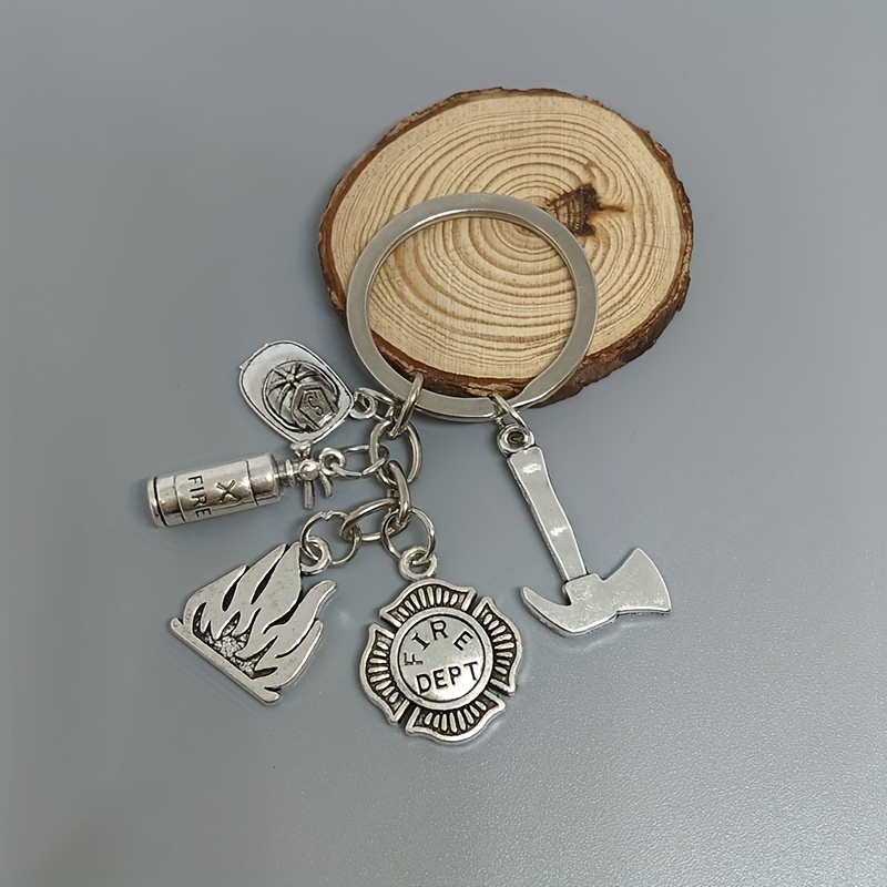 Metal Firefighter Keychain