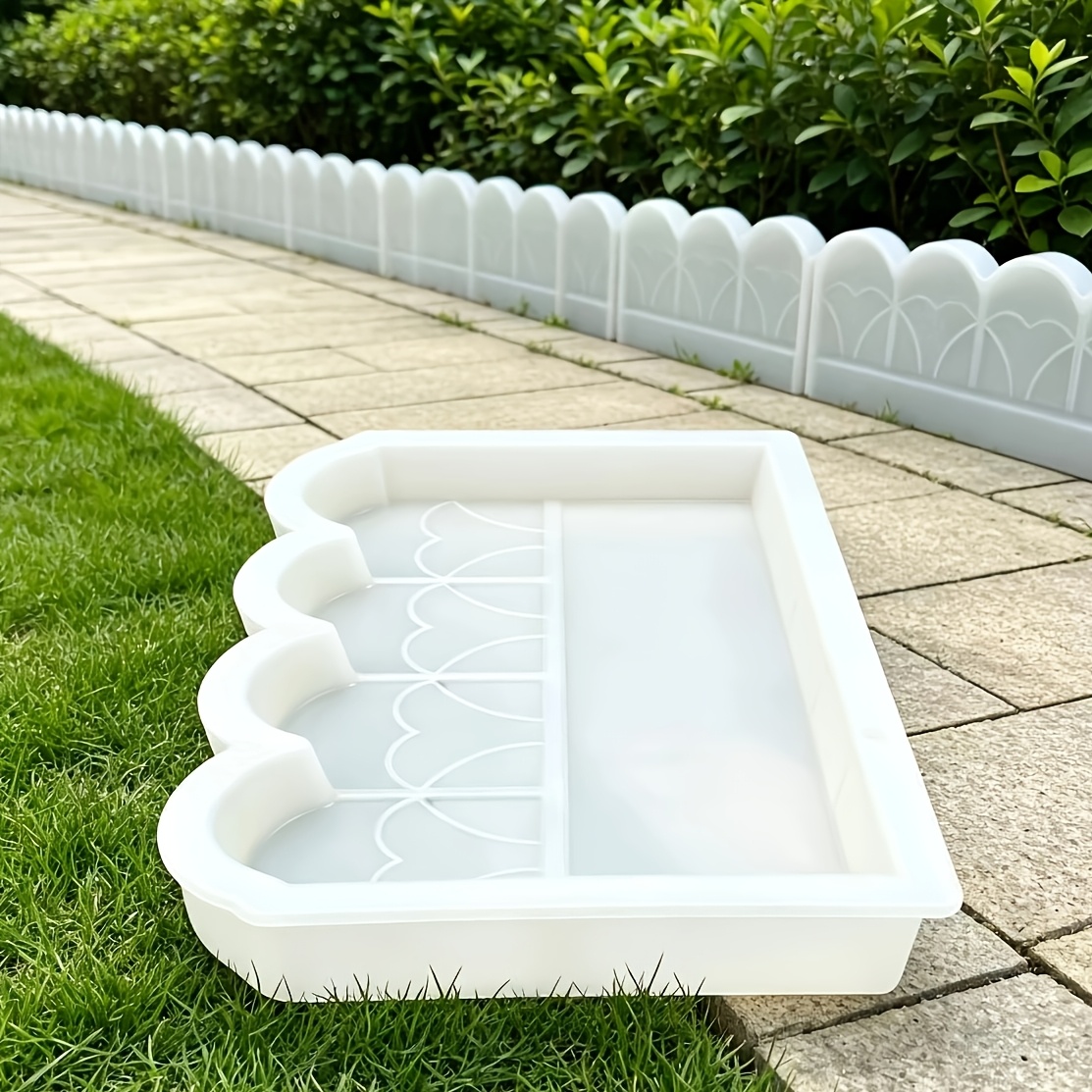 Image of Reusable Cement Molds With Vintage Wavy Lace Edges, & , Ideal For Epoxy Resin Decorations, Fences And Floor Tiles, Multi- Use For Home Gardens, Patio , Balcony Walkways And More