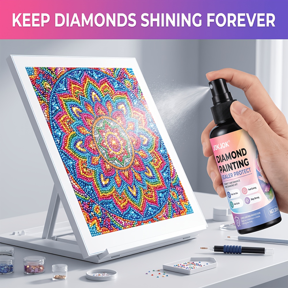 TEMU Quick Dry Non-sticky Painting Sealant Spray Suitable For Puzzles & Crafts - Anti-fall Bead Lock, Anti-yellowing Spray, Coating For Diy , Falling