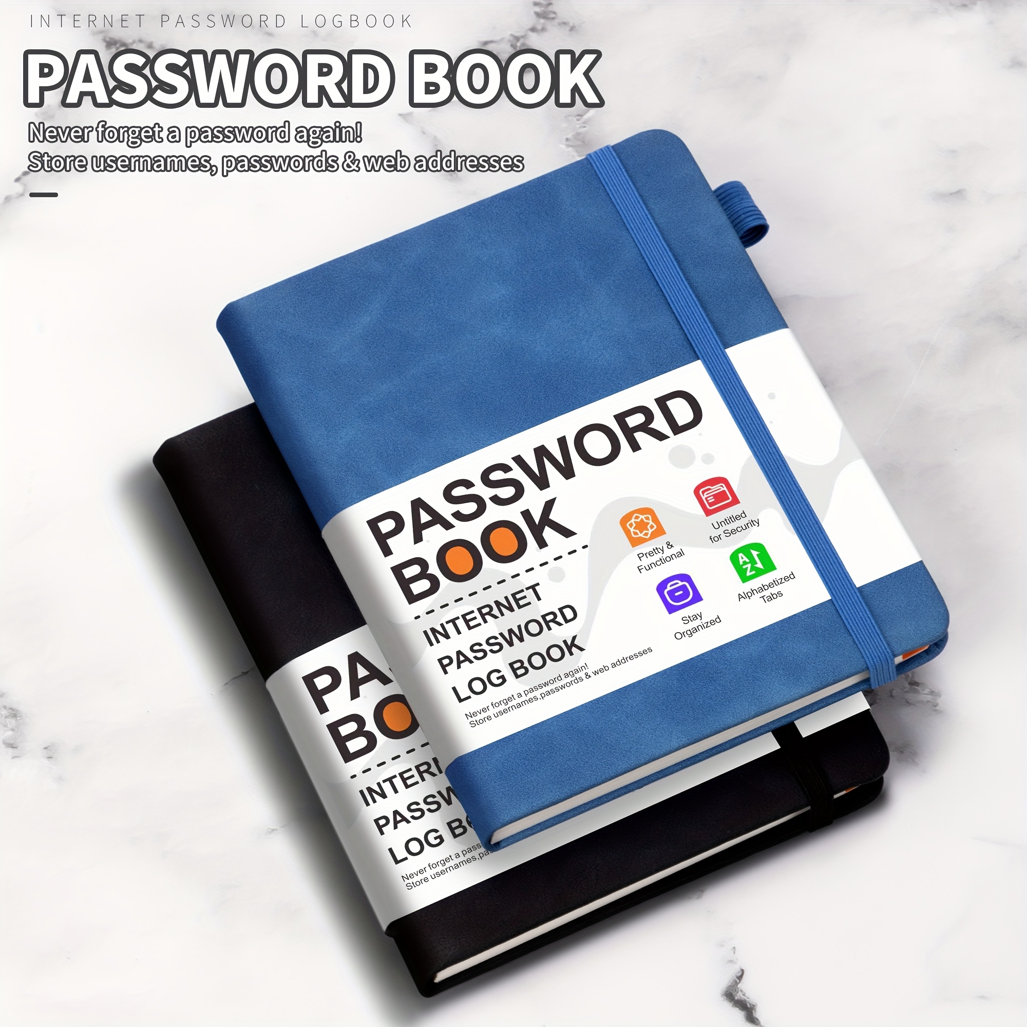 a password   book with lettered labels   hard cover password organizer internet login and website address record book pocket journal with bookmark strips and thick paper