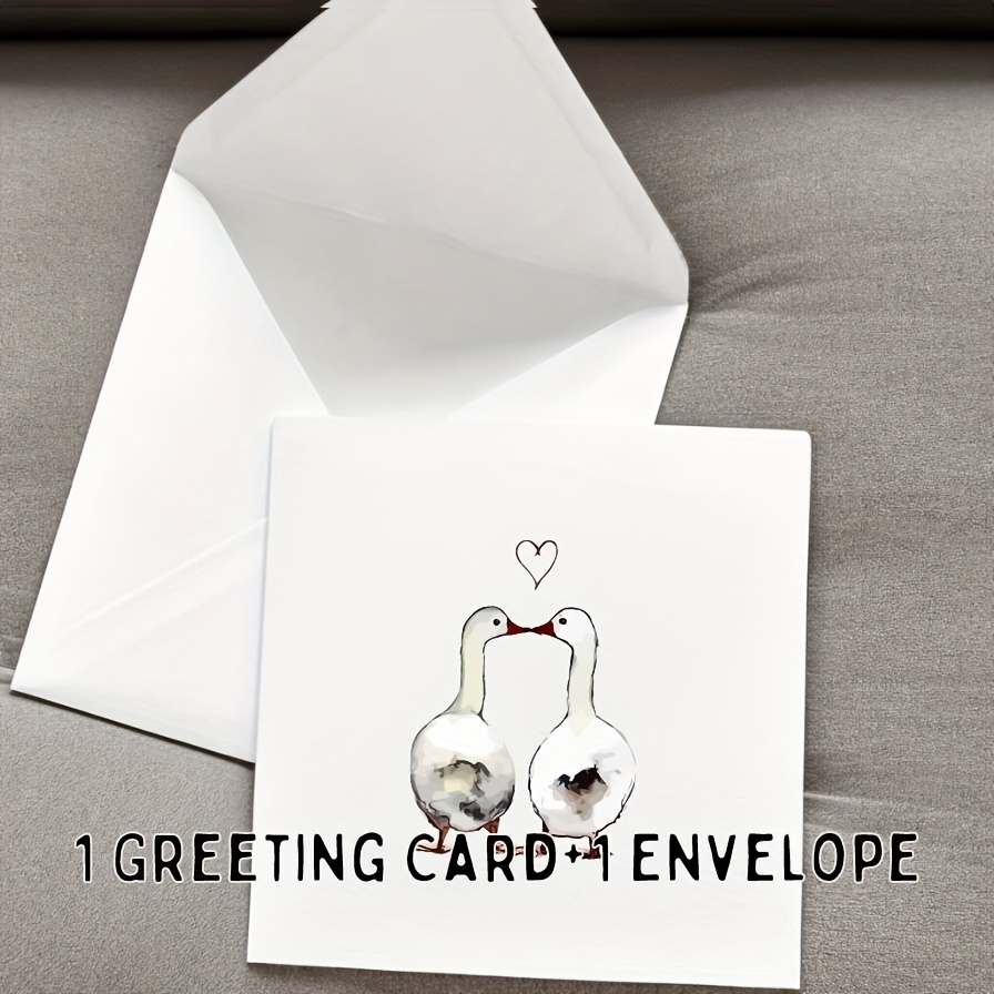Ducks, -happy Anniversary-valentines-for Him- For Her- Love- Sending Love-- For - For Family Including Envelope
