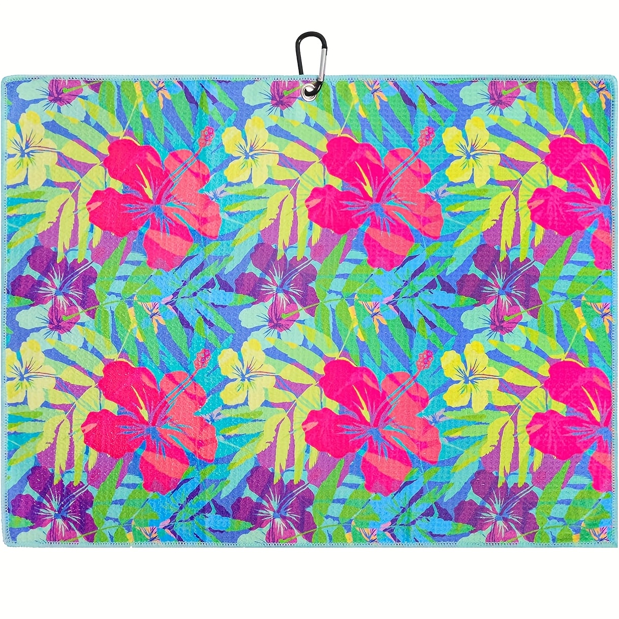 

Vibrant Floral Quick-dry Golf Towel - Soft, Absorbent Microfiber With Hanging Loop, Ideal Gift For Golfers, All , Golf Accessories