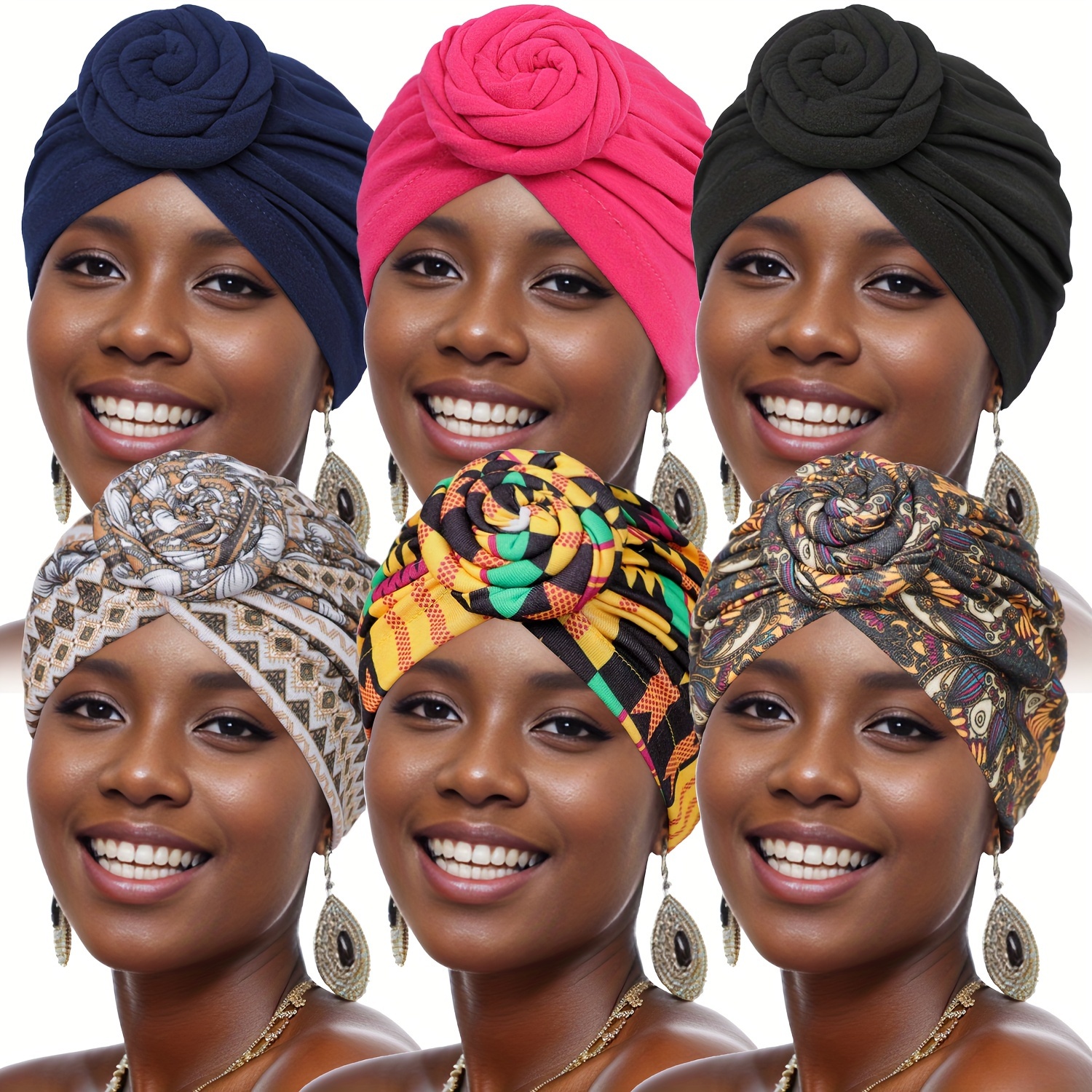 Kombination Aus Stück Modischer Turbanmütze Für Frauen Mit Weichem  Elastischem Stoff, Handgewebtem Kopfband Für Den Täglichen