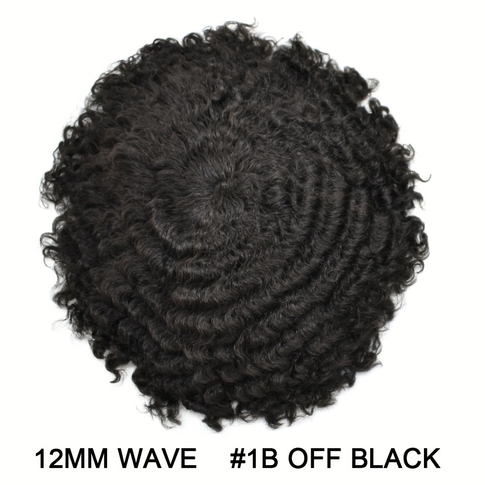 Image of 8x10inch Afro Curly Toupee For Men Real Human Hair System, Lace Base, Natural Hairline, Density, Black Color Curly Wig For Men Hairpiece