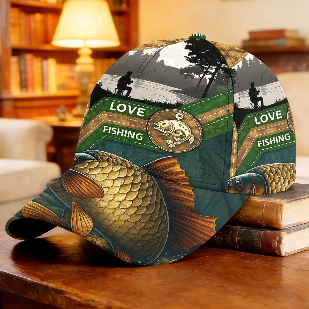 TEMU 1 Casquette de baseball rétro pour la pêche à la avec de carpes koï et de carpes. Cette casquette de papa légère et respirante est parfaite pour