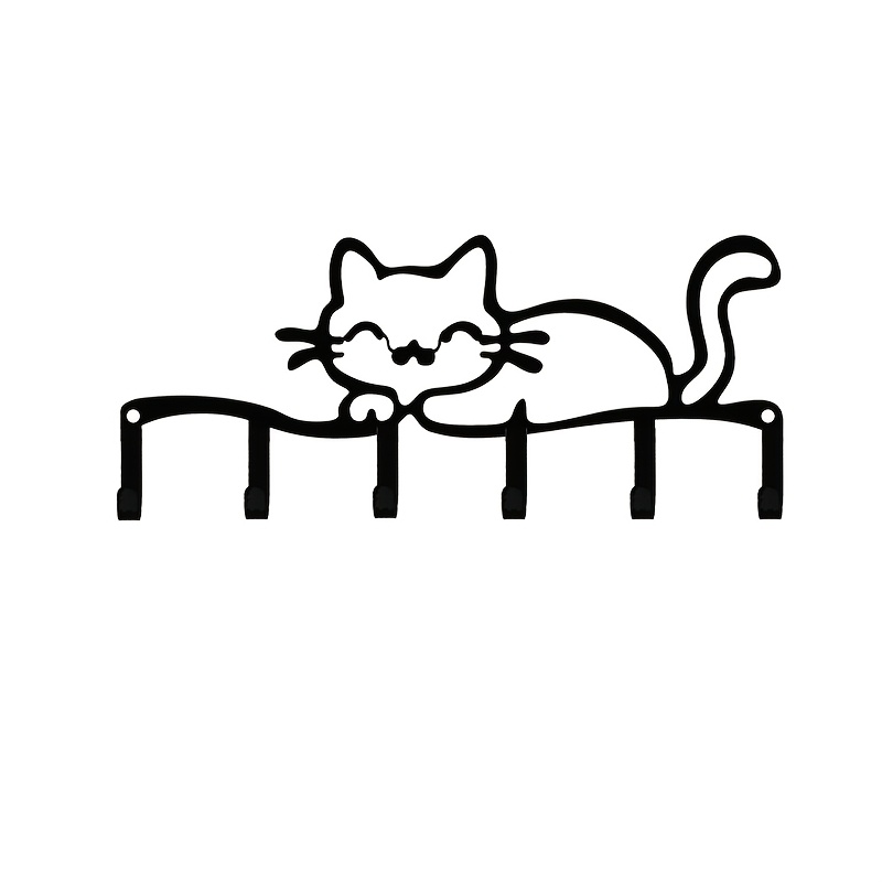 TEMU 1pc Kitten-shaped Hook, Wall-mounted Multifunctional Home Decoration Hook, Suitable For Indoor Use, , Suitable For Living Room, Bedroom, Office,