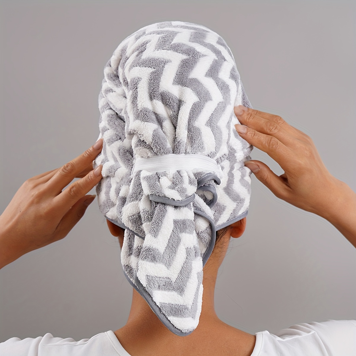 

1pc Striped Large Hair Wrap Towel, Absorbent & Quick-drying Lady's Turban, Super Soft Dry Hair Cap, For Long & Short Hair, Ideal Bathroom Supplies