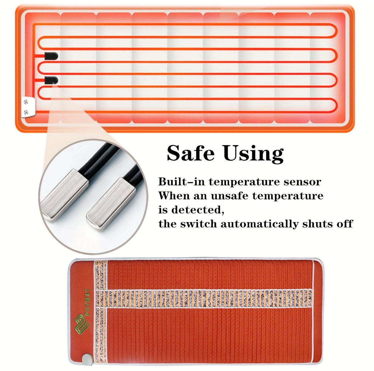     massage mat amethyst crystal stones mat   full body electric heating pad auto shut off function adjustable timer temperature Product details 1
