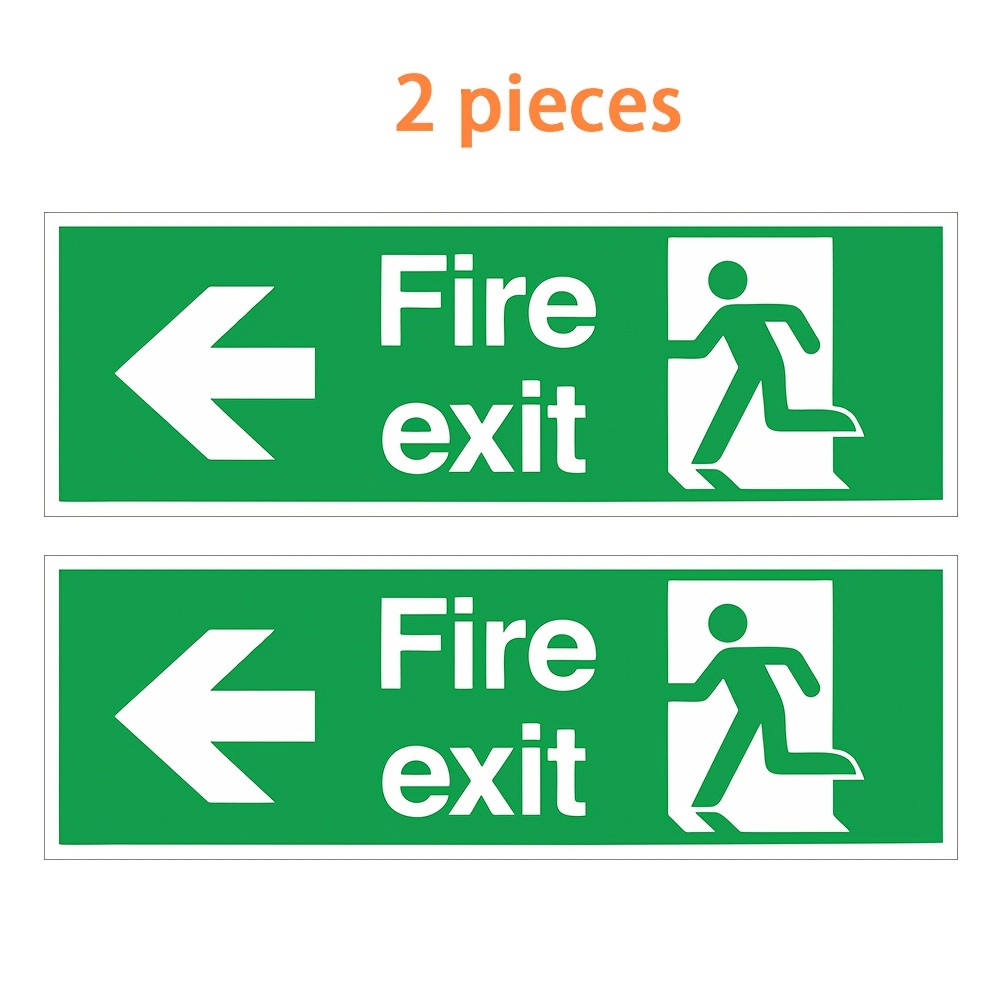 2pcs Safety Fire Exit Arrow Stickers