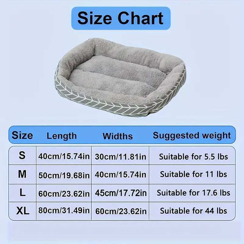 4 size options ultra soft and comfortable plush dog bed made of plush polyester fiber a winter warm pet sofa suitable for dogs from extra small to large breeds no warm thick mat for cats and dogs Product details 3