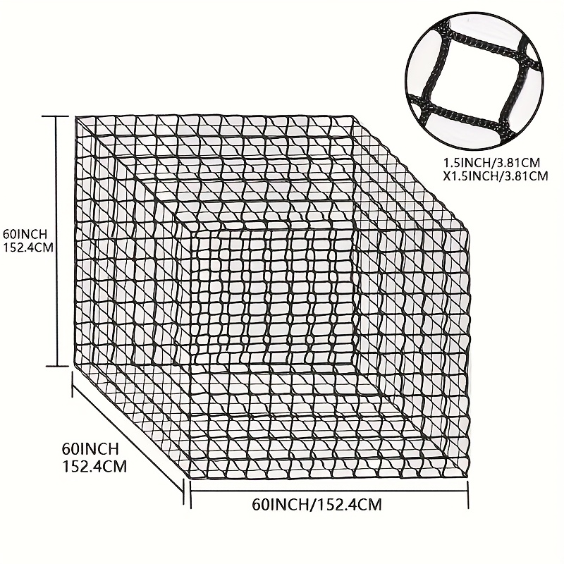 TEMU 1pc Round Bale Hay Net Designed For Horses, Measuring 5x5 Feet, Featuring A Knotless Design Feeding. This Heavy-duty Hay Net Is Suitable For