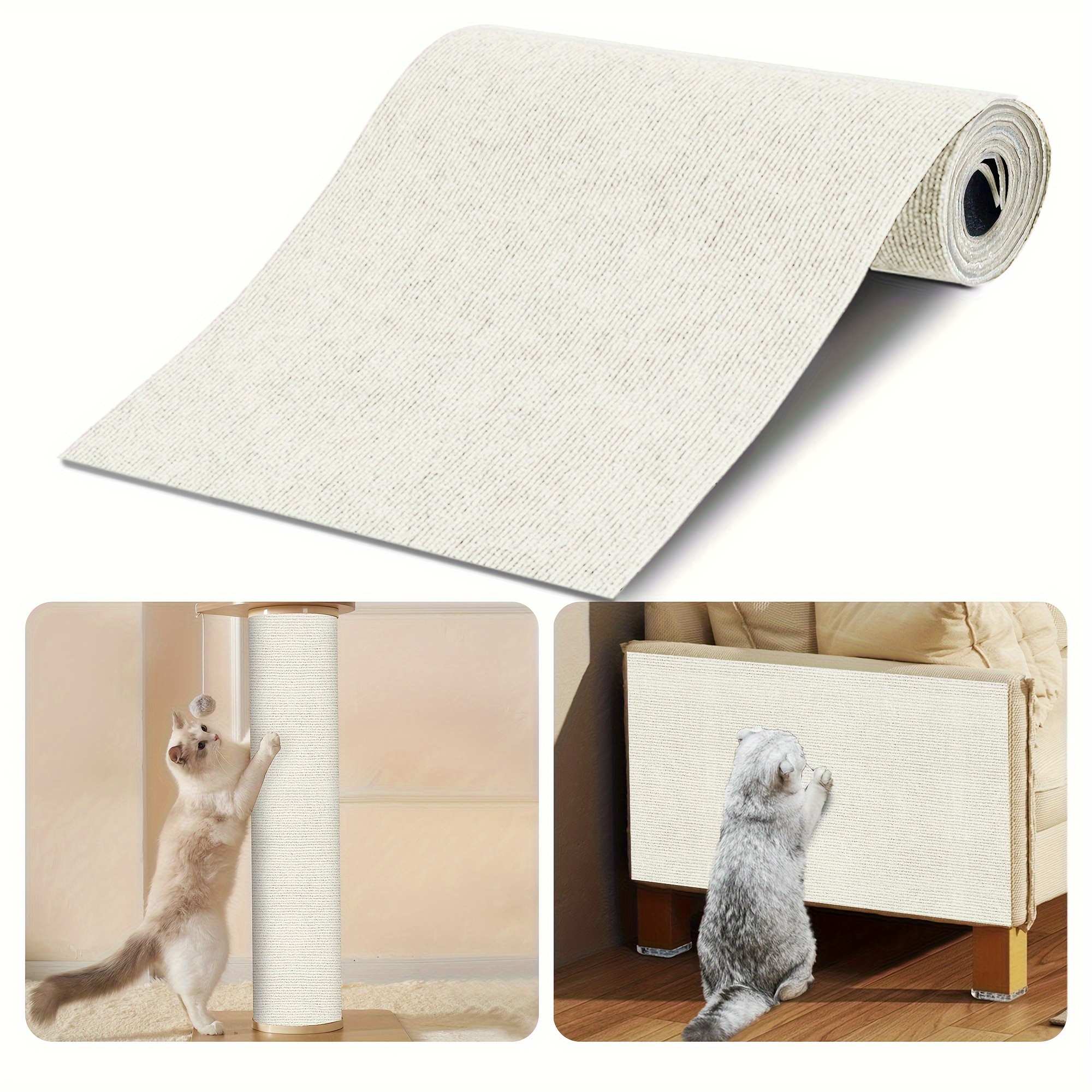 TEMU Durable Cat Scratching Pad - -adhesive, Scratch- Mat For Walls And Furniture, , Material - -