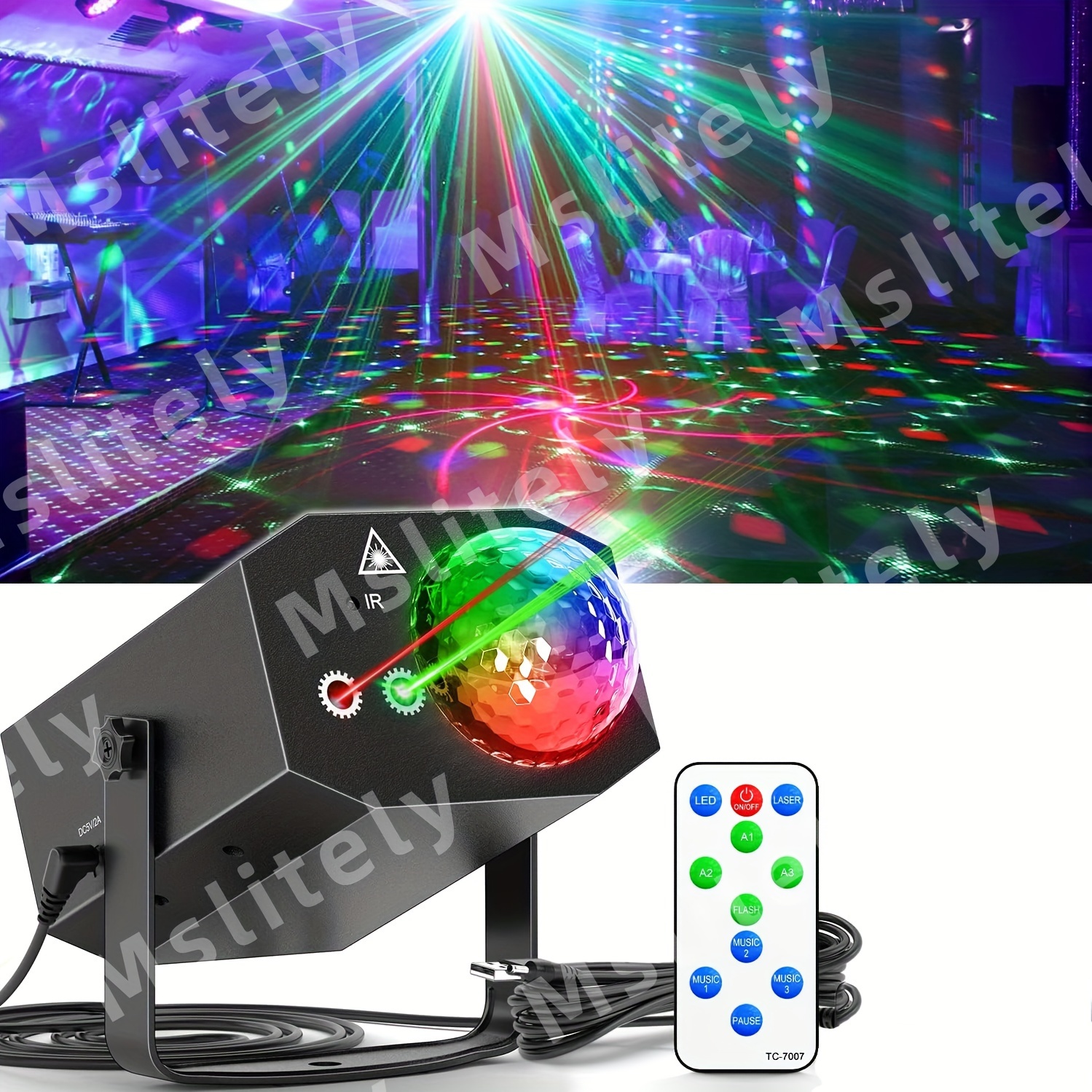   black plastic   ball light with remote control usb powered led strobe light for parties clubs events stage lighting   vibrant lighting durable construction
