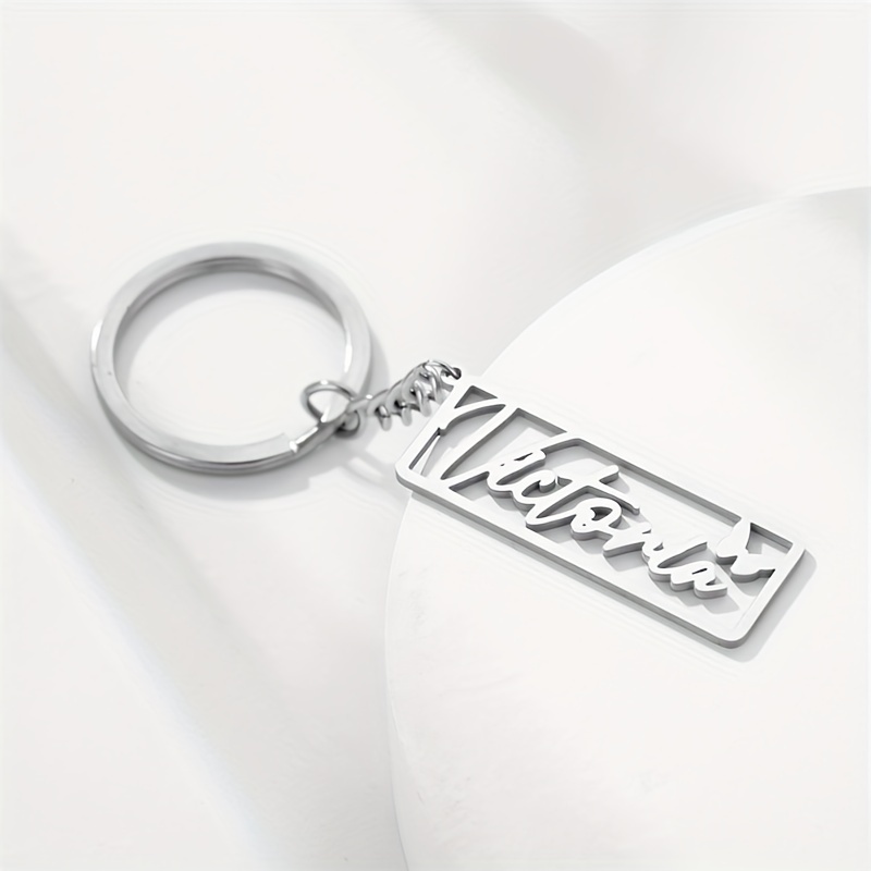 Personalized Name Alphabet Keychain Unique Stainless Steel Keychain For  Customized Key Ring Gift New Product