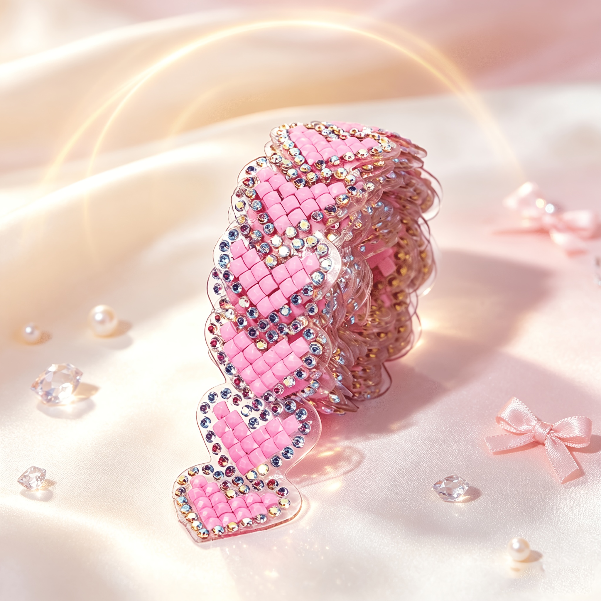 TEMU 1pc Self-adhesive Shimmering Ribbon Handmade Self-adhesive Rhinestone Sticker Ribbon Suitable For Weddings, Gift Boxes, Home Decor, And Handmade