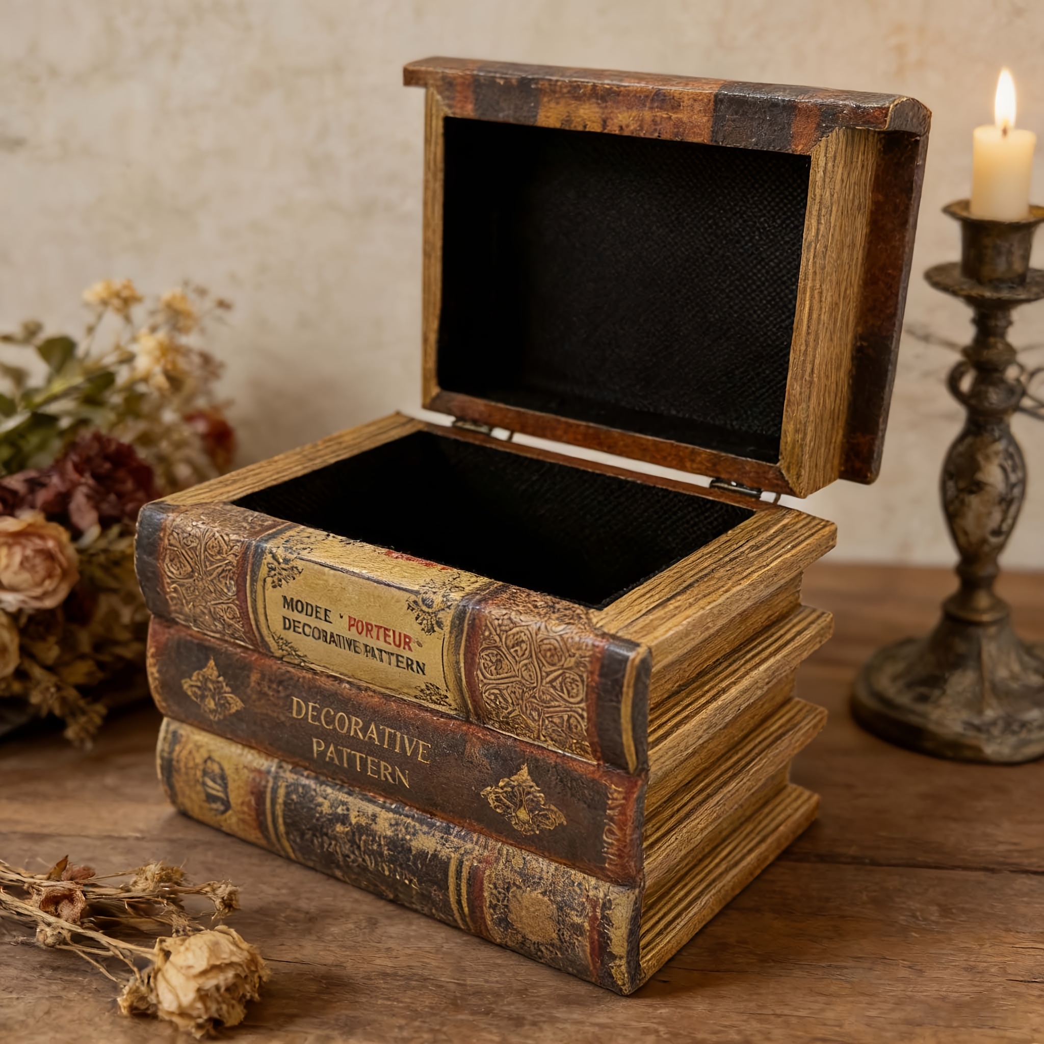 Vintage Book Storage Box | Decorative Chest, Secret Containers, Rustic Jewelry Holder, Keepsake, Creative Gift for Home Office Decoration, Stationery Organizing - Ideal for Mother'S Day Birthdays