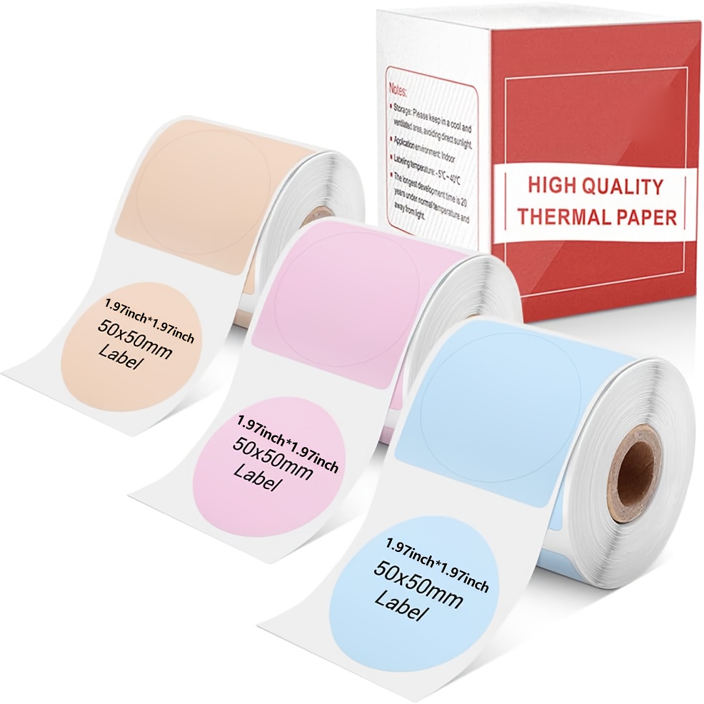 8 Rolls Multi-Color Thermal Labels - 50x15mm (1.97"x0.59"), Compatible With Doobuli & VFU Label Printers