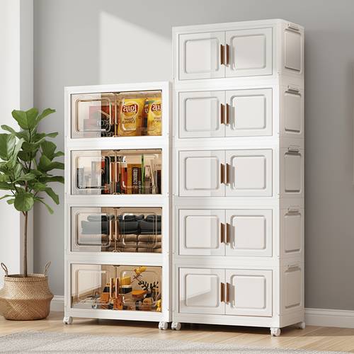 item picture 1 set of large capacity folding storage box cabinet with wheels and magnetic suitable for organizing snacks books daily necessities office supplies living room bedroom study bathroom holiday decorations home decoration trunks