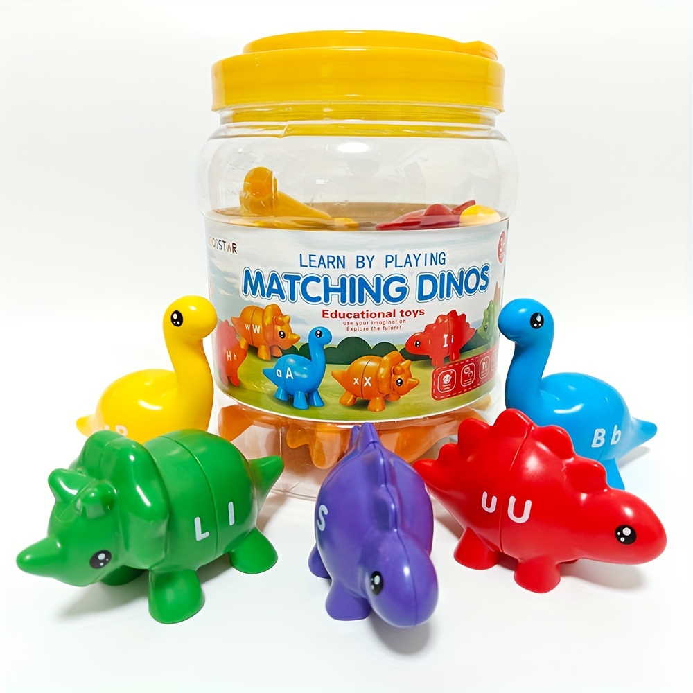 

26 Pcs Alphabet Matching Game - Double-sided 13 Abc Dinosaur Toys For Preschoolers Learning Toys, Christmas, , Thanksgiving Gifts