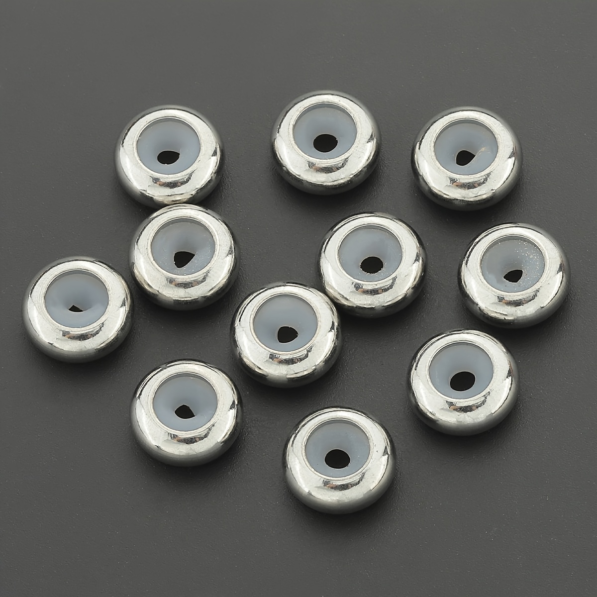 10pcs Stainless Steel Positioning Spacer Beads for DIY Projects