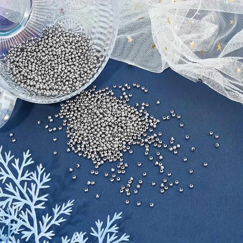 Hollow Round Beads for Jewellery Craft Making, 2000pcs