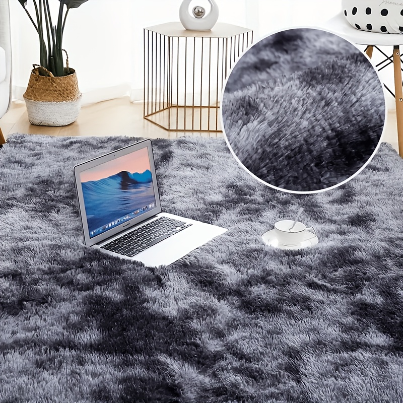 1pc     tie dye soft plush area rug fluffy polyester shaggy carpet for bedroom living room festive   rectangular   only details 1