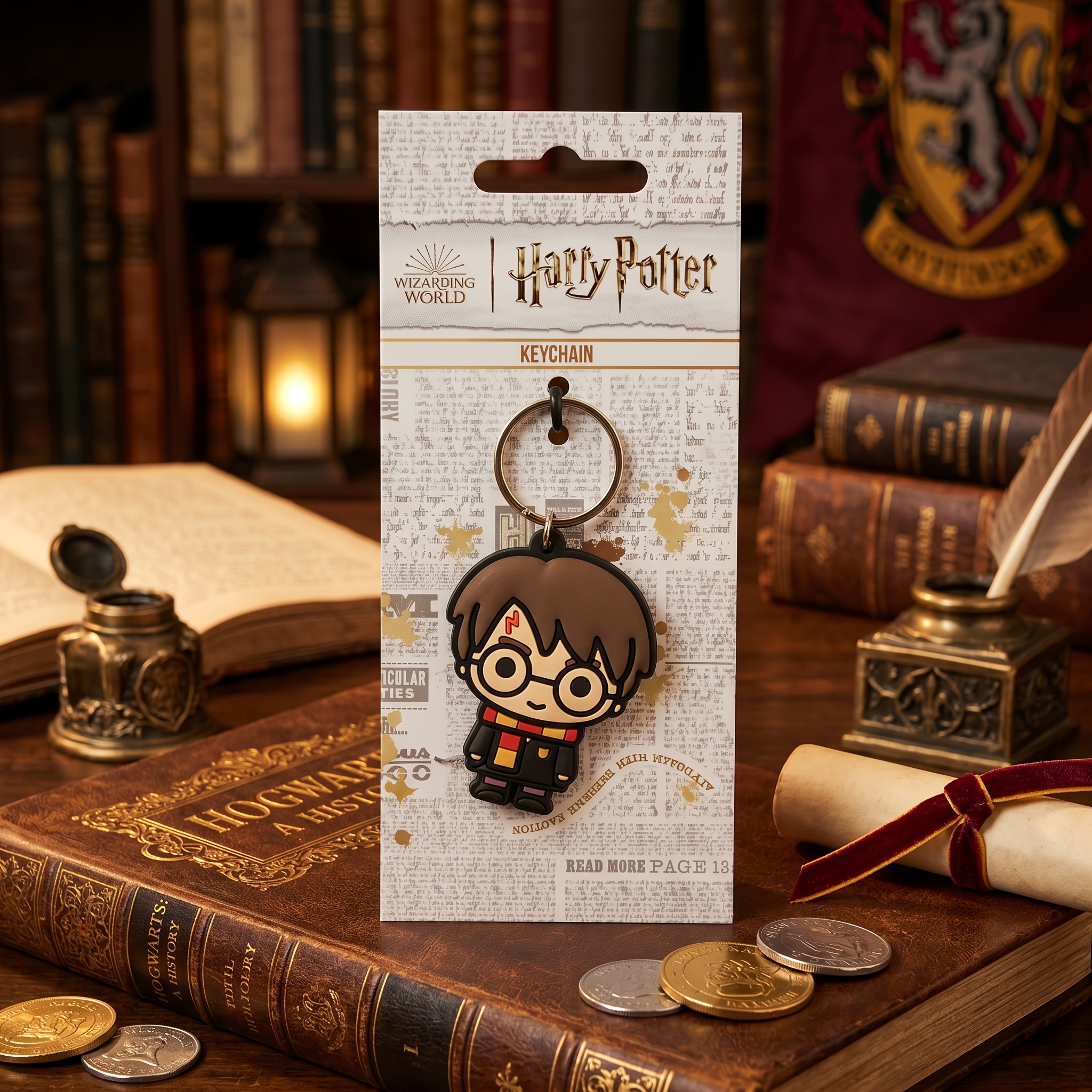 TEMU 1 Item: Officially Licensed Harry Potter Keychain. A Double-sided Soft Rubber Hermione, Ron, And Bag Charm, Halloween, Birthdays, And Christmas.