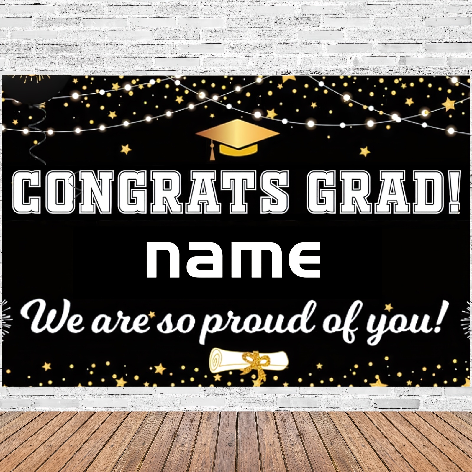 

Customizable Graduation Backdrop Banner, Vinyl Party Decor, Personalized Name Celebration Wall, Multipurpose Room & Garden Decor, With No Electricity Needed For 2025 , Birthday & Universal Holidays