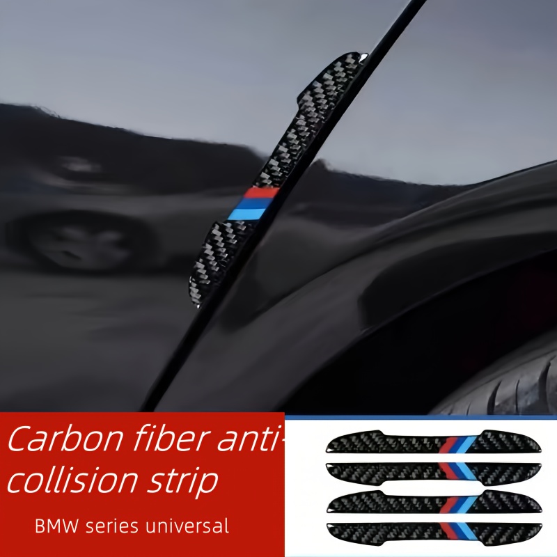 

4pcs Carbon Fiber Car Door Edge Guards, Anti-collision Strip Protector Compatible With Bmw 1/2/3/4/5/6/7 Series, X1/x2/x3/x4/x5/x6/x7, M4/m5/m6 - Scratch Resistant Door Entry Guard Trim