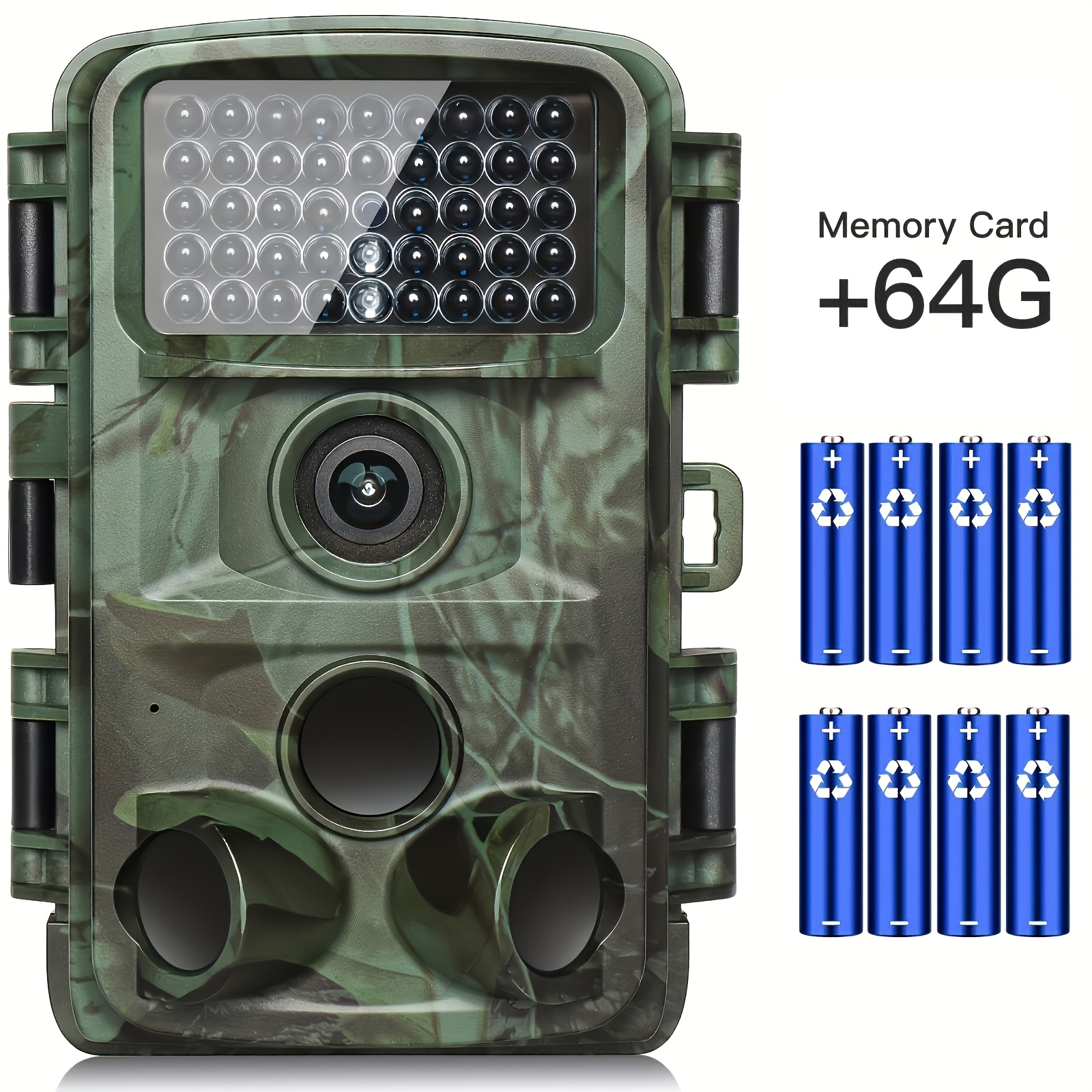Image of Trail Camera Courtyard Camera 4k Game Camera With Night Vision, 0.05s Trigger Motion Activated Trail Cam, Ip67, 130 Wide-angle With No Glow Infrared Leds For Outdoor Wildlife