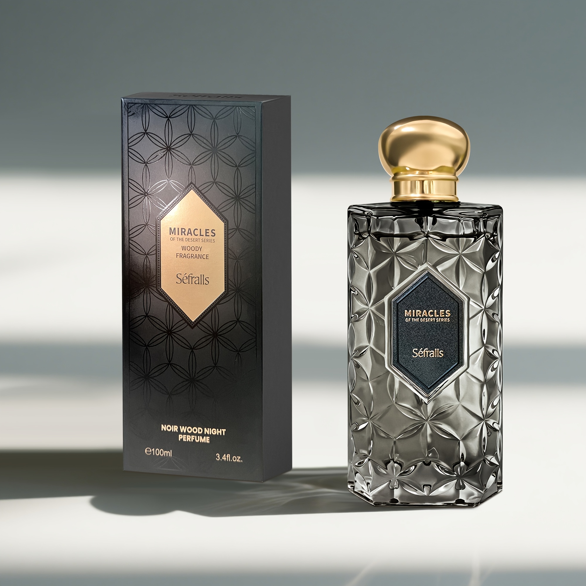 Image of 100 Ml Sefralls Wood Perfume 3.4 Fl. Oz, Featuring A Scent Of Sandalwood And Amber, A Long-lasting Fragrance Ideal For Romantic Evenings, Boosting . A Sophisticated Gift For Him