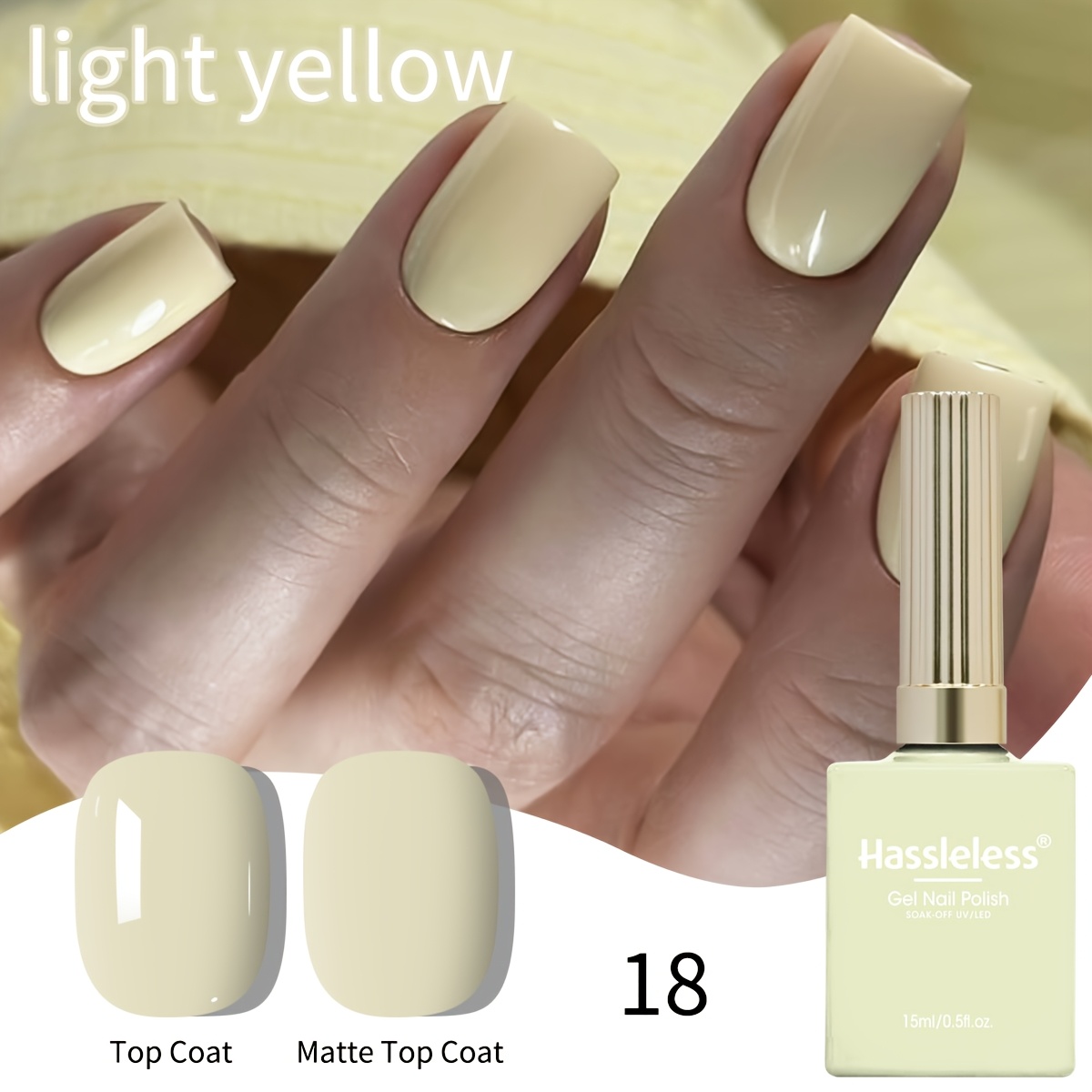 Image of Hassleless Yellow Gel Nail Polish Single Bottle, Fashionable And Versatile, Suitable For , Allowing Women To Easily Salon-level Nail Effects, 15ml Per Bottle, Nail Polish Gel