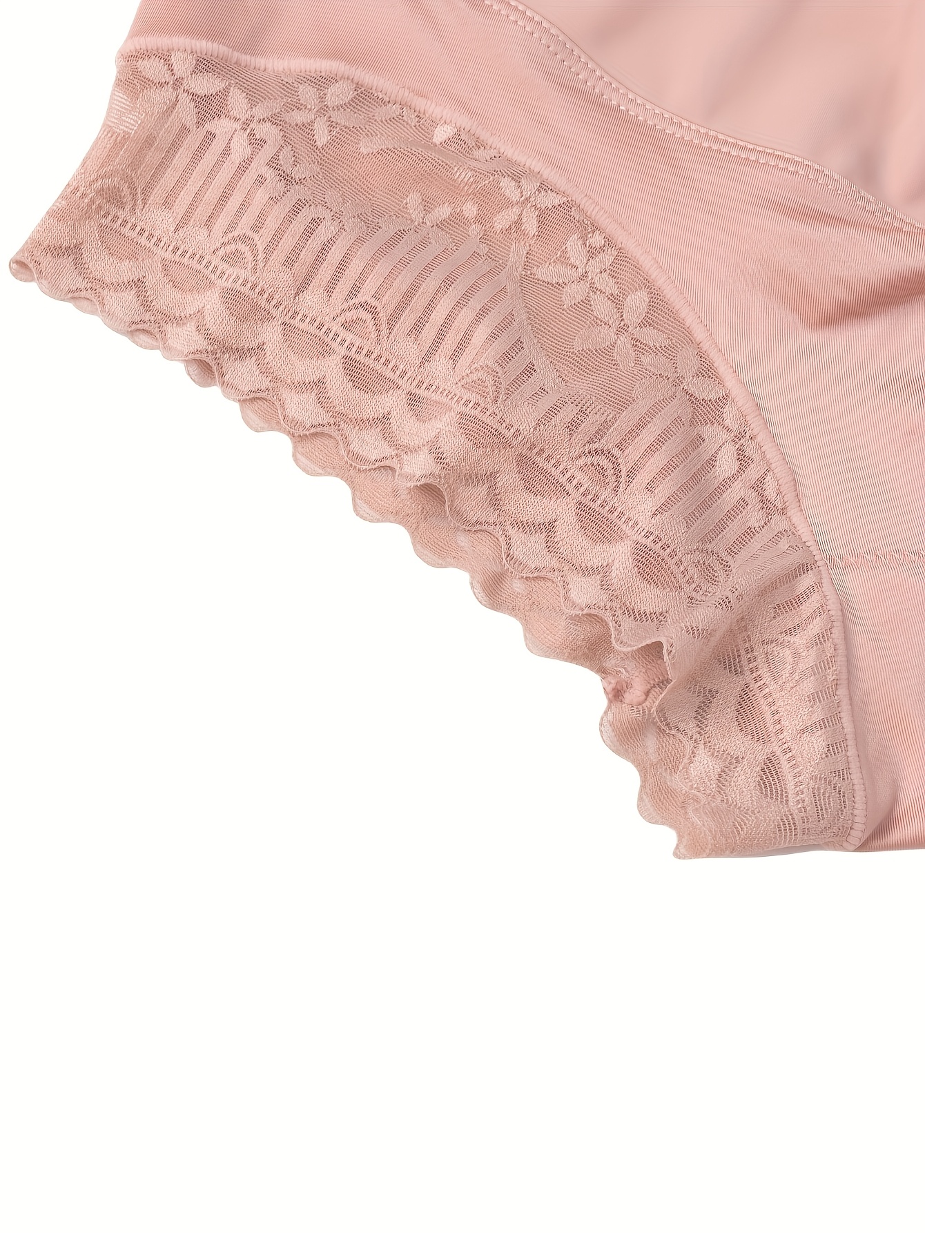 Women's Plus Size High Waist Shapewear Panties - Soft, Comfortable Nylon Blend with Lace Detail, Breathable & Elastic Tummy Control, Elegant Solid Color Briefs