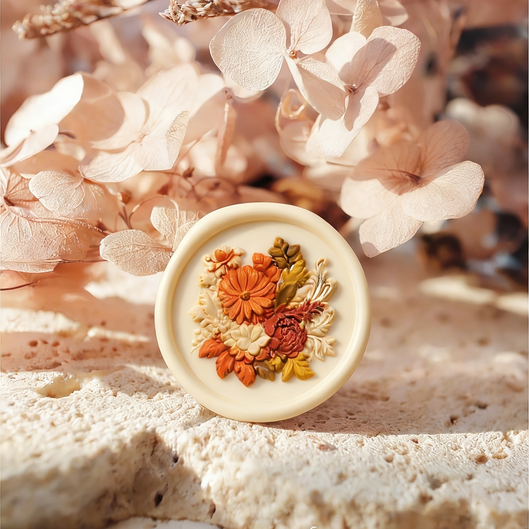 Brass Stamp Head with Creative Flower Pattern Design