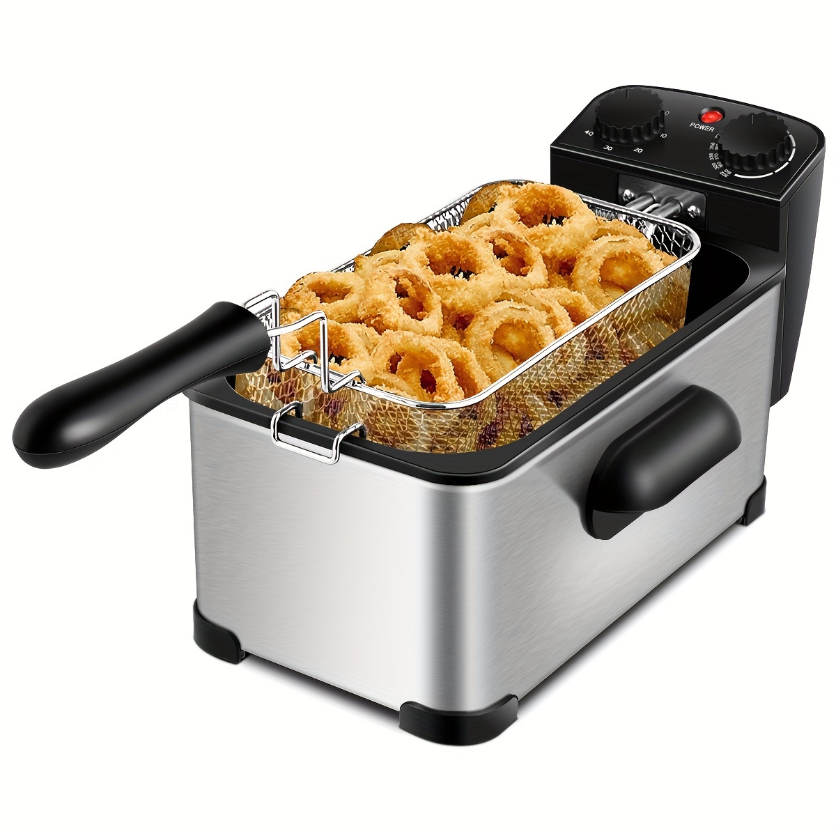 

3.2 Quart Electric Deep Fryer 1700w Stainless With Timer Frying Basket Home