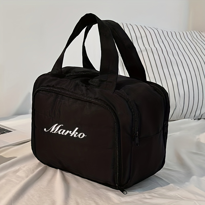 TEMU Gepersonaliseerde Gepersonaliseerde Naam Dames Reis Make-up en Toiletartikelen Opbergtas met Capaciteit en Meerdere Vakken - Duurzame Nylon