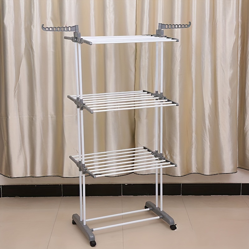 Floor Standing Drying Rack Indoor Folding Stainless Steel 3 - Temu